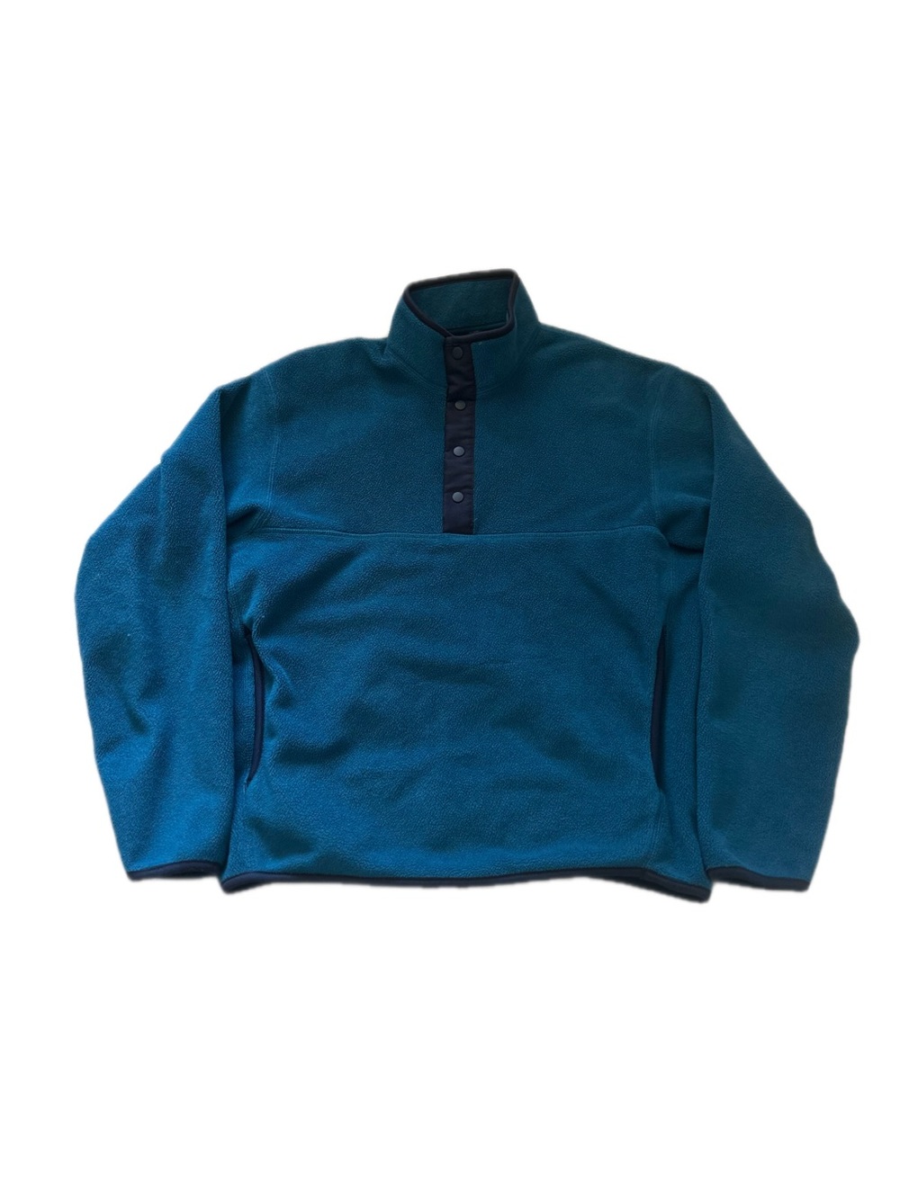 Uniqlo Teal Blue Cowl Turtleneck Fleece Pullover